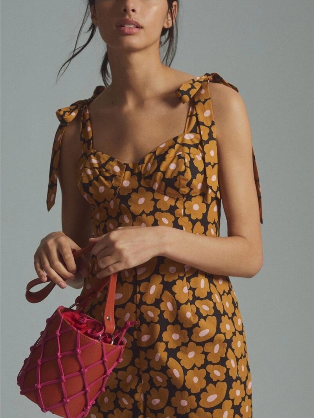 Anthropologie Hutch daisy-print corset mini romper